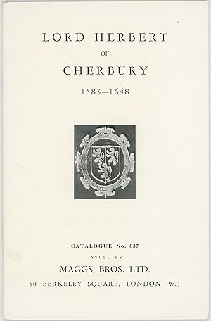 Books from the Library of Lord Herbert of Cherbury, 1583-1648. Together with works by him and his...
