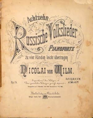 Seller image for Achtzehn russische Volkslieder fr Pianoforte zu vier Hnden leicht bertragen. Heft II (von VI) for sale by Paul van Kuik Antiquarian Music