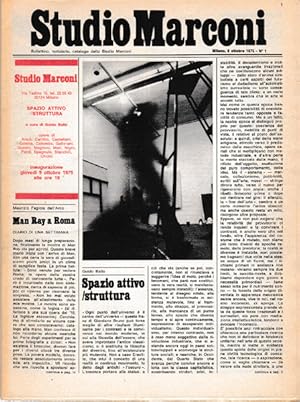 Studio Marconi. Bolletino, notiziario, catalogo delle Studio Marconi. Milano, 9 ottobre 1975 - No...