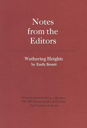 Imagen del vendedor de Notes from the Editors.Weathering Heights - Emily Bronte a la venta por D&D Galleries - ABAA