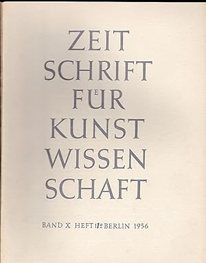 Image du vendeur pour Zeitschrift fr Kunstwissenschaft Band X (10) 1956, Heft 1/2 mis en vente par Versandantiquariat Karin Dykes