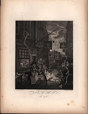 Immagine del venditore per Original-Stich: Night. Le nuit. Tafel 6;Hogarths Werke in verkleinerten aber vollstndigen Copien venduto da Antiquariat Kastanienhof