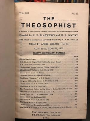 The Theosophist : Olcott Centenary Number. Volume 53, No. 11. August, 1932