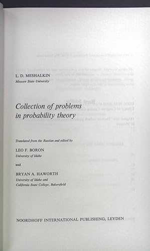 Image du vendeur pour Collection of problems in probability theory. mis en vente par books4less (Versandantiquariat Petra Gros GmbH & Co. KG)