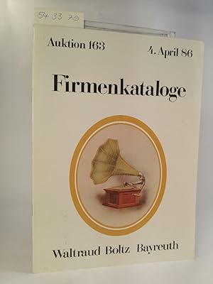 Seller image for Auktionskatalog. Firmenkataloge. Auktion 163, 1986. for sale by ANTIQUARIAT Franke BRUDDENBOOKS