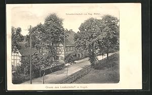Ansichtskarte Leukersdorf im Erzgeb., Schankwirtschaft von August Müller