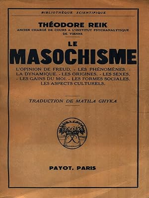 Bild des Verkufers fr Le Masochisme zum Verkauf von Librodifaccia