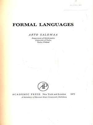 Bild des Verkufers fr Formal Languages zum Verkauf von Librodifaccia