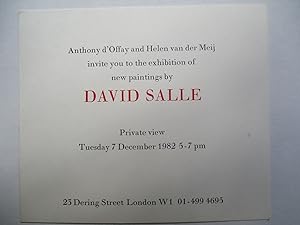 Seller image for David Salle New Paintings Anthony D Offay 1982 Exhibition invite postcard for sale by ANARTIST