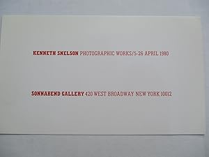 Bild des Verkufers fr Kenneth Snelson Photographic Works Sonnabend Gallery 1980 Exhibition invite postcard zum Verkauf von ANARTIST