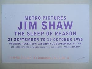 Bild des Verkufers fr Jim Shaw The Sleep of Reason Metro Pictures 1996 Exhibition invite postcard zum Verkauf von ANARTIST