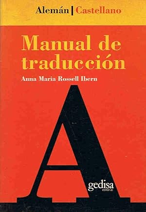 Seller image for MANUAL DE TRADUCCIN. ALEMN-CASTELLANO for sale by Librera Torren de Rueda