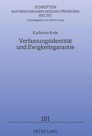 Imagen del vendedor de Verfassungsidentitt und Ewigkeitsgarantie a la venta por BuchWeltWeit Ludwig Meier e.K.