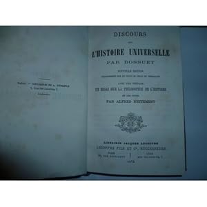 Seller image for Discours sur l'histoire universelle Bossuet 2020-1988 Lecoffre 1874 be for sale by Des livres et nous