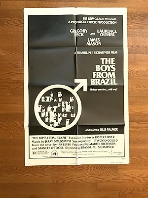 Image du vendeur pour The Boys From Brazil Style B One Sheet 1978 Gregory Peck, Laurence Olivier mis en vente par AcornBooksNH