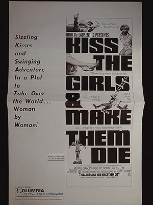 Seller image for Kiss the Girls & Make Them Die Pressbook 1966 Mike Connors, Dorothy Provine for sale by AcornBooksNH