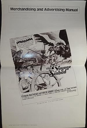 Image du vendeur pour The 7th Voyage of Sinbad Pressbook 1975 Kerwin Mathews, Kathryn Grant mis en vente par AcornBooksNH