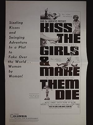 Imagen del vendedor de Kiss the Girls & Make Them Die Pressbook 1966 Mike Connors, Dorothy Provine a la venta por AcornBooksNH