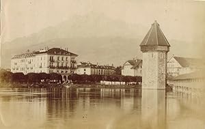 Bild des Verkufers fr Hotel du Lac Lucerne. zum Verkauf von R.G. Watkins Books and Prints