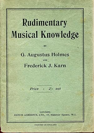 Bild des Verkufers fr Rudimentary Musical Knowledge zum Verkauf von Pendleburys - the bookshop in the hills