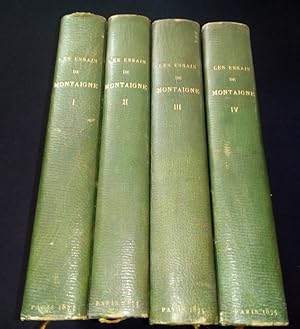 Bild des Verkufers fr Les essais de Montaigne rimprims sur l'dition originale de 1588 avec notes , glossaire et index - Complet en 4 volumes zum Verkauf von L'ENCRIVORE (SLAM-ILAB)