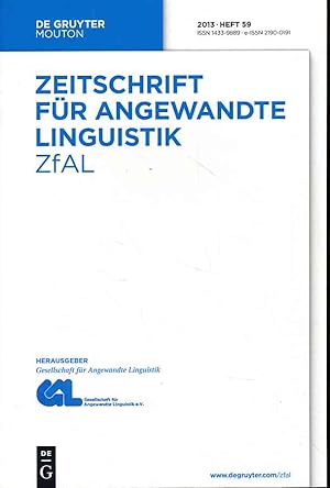 Bild des Verkufers fr Zeitschrift fr Angewandte Linguistik (ZfAL), Heft 59/2013. Herausgeber: Gesellschaft fr Angewandte Linguistik. zum Verkauf von Fundus-Online GbR Borkert Schwarz Zerfa