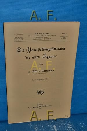 Seller image for Die Unterhaltungsliteratur der alten gypter : Der alte Orient, 3. Jahrgang, Heft 4. for sale by Antiquarische Fundgrube e.U.