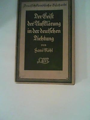 Imagen del vendedor de Der Geist der Aufklrung in der deutschen Dichtung a la venta por ANTIQUARIAT FRDEBUCH Inh.Michael Simon