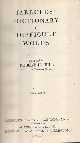 Seller image for Jarrolds' Dictionary of difficult words for sale by Clivia Mueller