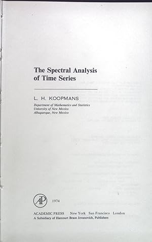 Immagine del venditore per The Spectral Analysis of Time Series Probability & Mathematical Statistics Monograph venduto da books4less (Versandantiquariat Petra Gros GmbH & Co. KG)