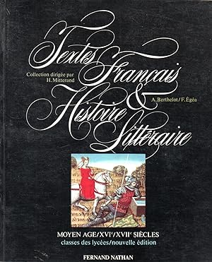 Bild des Verkufers fr Textes francais et histoire litteraire.Moyen age,XVI,XVIIe siecles zum Verkauf von JP Livres