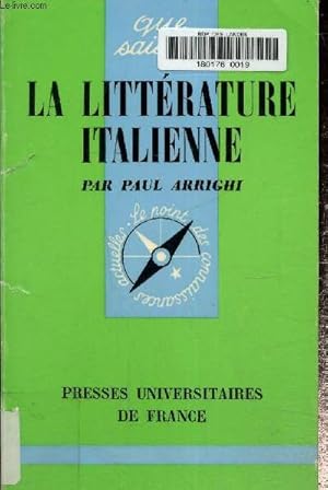 Imagen del vendedor de La littrature italienne, Collection que sais-je? a la venta por Le-Livre