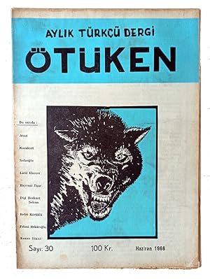 Bild des Verkufers fr [PROPAGANDA ORGAN OF TURKISM & FASCISM / GRAY WOLF ON THE COVER] tken: Aylik Trk dergi. No: 30. June, 1966. 100 Kr. zum Verkauf von Khalkedon Rare Books, IOBA