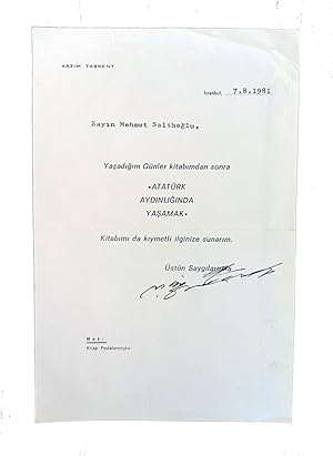 Autograph document signed 'K. Taskent'.
