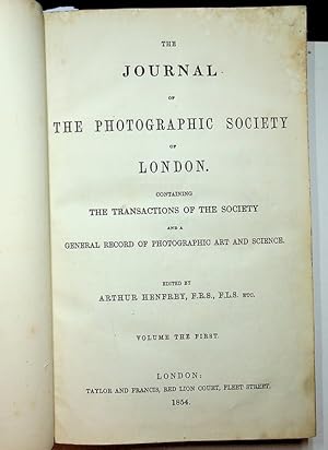 Seller image for Journal of the Photographic Society of London, Volumes I and II for sale by Kuenzig Books ( ABAA / ILAB )
