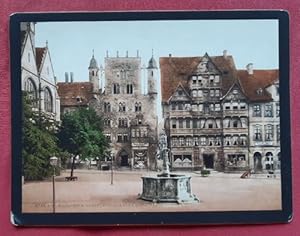 Originalfotografie (Photochromdruck) Hildesheim. Tempelherrenhaus und Marktplatz (Nummer 8733 P.Z.)