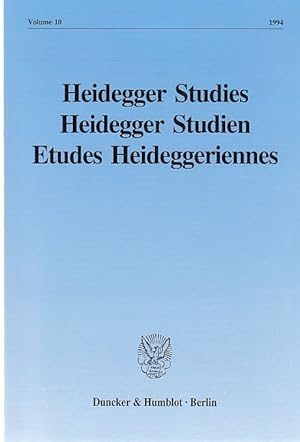 Bild des Verkufers fr Heidegger Studies - Heidegger Studien - Etudes Heideggeriennes.: Vol. 10 (1994). zum Verkauf von Fundus-Online GbR Borkert Schwarz Zerfa