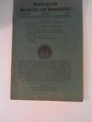 Hamburgische Geschichts- und Heimatblätter. 4. Jahrg., Juni 1929, Nr. 2