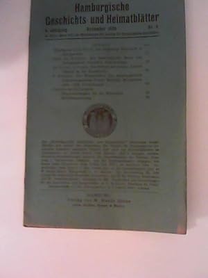 Hamburgische Geschichts- und Heimatblätter. 4. Jahrg. November 1929, Nr. 4