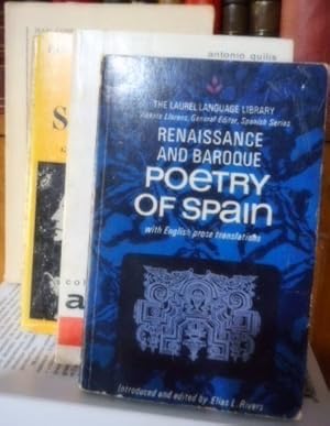 Imagen del vendedor de RENAISSANCE AND BAROQUE POETRY OF SPAIN + THE WORLD'S LOVE POETRY + Panorama de la Posie Franaise DE RIMBAUD AU SURRALISME + MTRICA ESPAOLA (CON SUBRAYADOS)+ ESTRUCTURA DEL LENGUAJE POTICO (CON ABUNDANTES SUBRAYADOS) a la venta por Libros Dickens