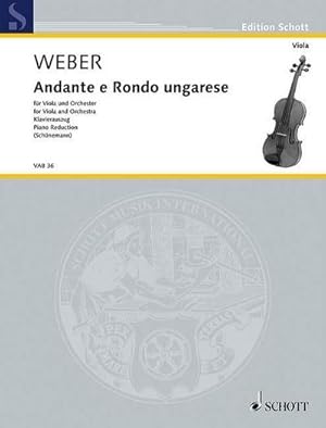Bild des Verkufers fr Andante und Rondo ungarese : Viola und Orchester. Klavierauszug mit Solostimme., Edition Schott - Viola-Bibliothek zum Verkauf von AHA-BUCH GmbH