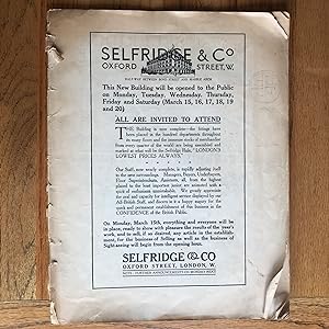 Immagine del venditore per Advertising Publication for the Opening of Selfridge's London Store on Oxford Street in 1909 venduto da James M Pickard, ABA, ILAB, PBFA.