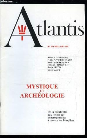 Bild des Verkufers fr Atlantis n 344 - Dcouverte a Karnak d'un mtre talon par F. Dupuy Pacherand, Le symbolisme des armes et du bovin dans l'art rupestre du mont Bgo par Roland Dufrenne, A propos du Baphomet des Templiers par Serge Hutin, Voyages des Templiers par Jeanne zum Verkauf von Le-Livre