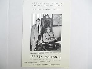 Seller image for Jeffrey Vallance Icelandic Women and the King of Tonga Rosamund Felsen Gallery 1987 Exhibition invite postcard for sale by ANARTIST