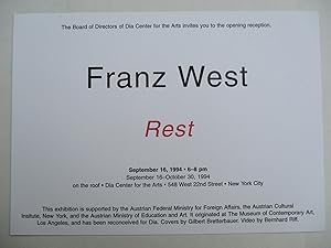 Immagine del venditore per Franz West Rest Dia Center for the Arts Opening Reception 1994 Exhibition invite postcard venduto da ANARTIST