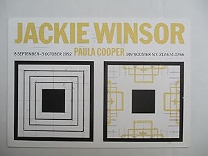 Imagen del vendedor de Jackie Winsor Paul Cooper 1992 Exhibition invite postcard a la venta por ANARTIST