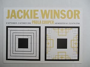 Bild des Verkufers fr Jackie Winsor Paul Cooper 1992 Exhibition invite postcard zum Verkauf von ANARTIST