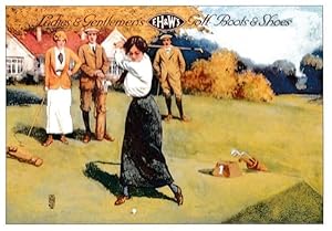 FH & W Ladies Golf Boots Old Sports Shoes Poster Advertising Postcard