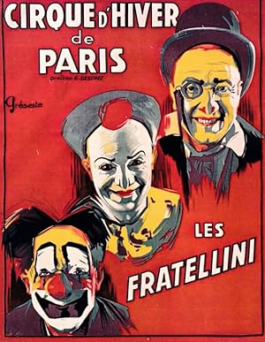 Cirque D'Hiver De Paris Les Fratellini Reproduction Circus Postcard