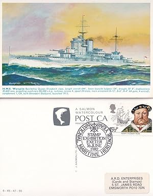HMS Warspite Battleship First Day Cover War Ship Postcard